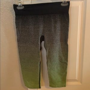 Green, black and gray Capri leggings